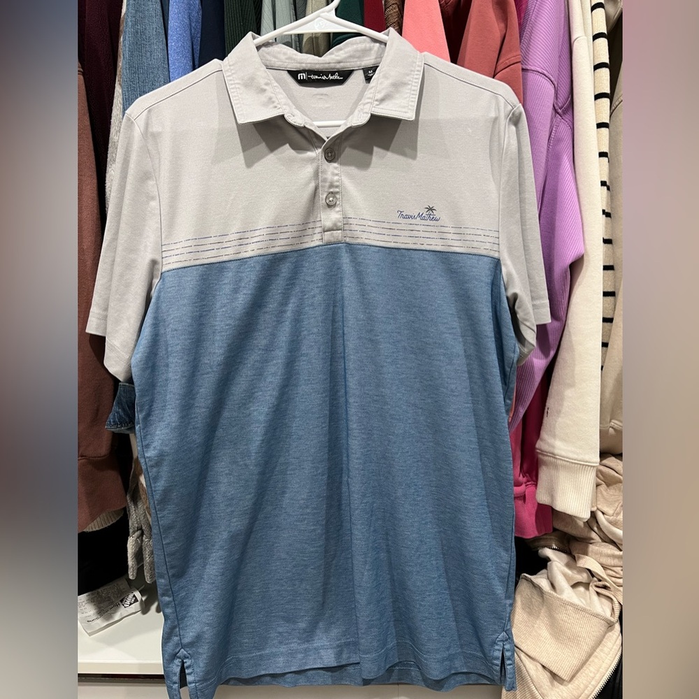 Travis Mathew Polo - Blue and Gray - M